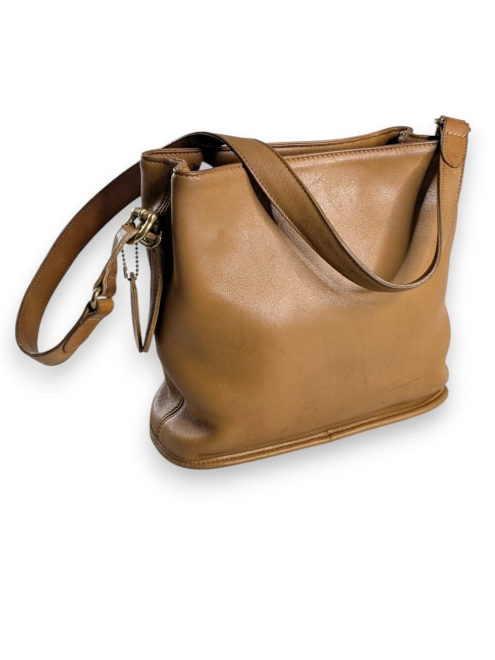 VTG Coach Tan Equestrian Bucket Bag Adjustable Shoulder Straps 9809